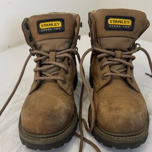 Stanley Tan Steel Toe Work Boots Utility Outdoor Construction